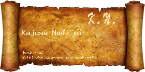 Kajcsa Noémi névjegykártya